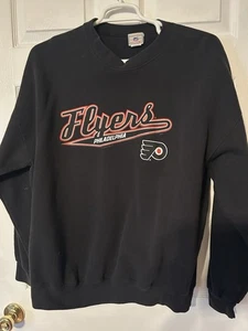 Vintage Philadelphia Flyers Lee Sweatshirt Size 2X Large Black NHL Hockey 90s - Picture 1 of 4