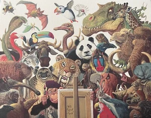 WILLIAM STOUT SIGNED Zoo Animals 8x10 Canvas Print - RARE - Picture 1 of 4