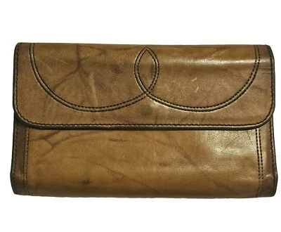 Vintage PRINCESS GARDNER Full Grain Cowhide Leather Clutch Wallet Kiss Lock  - Image 1 of 4