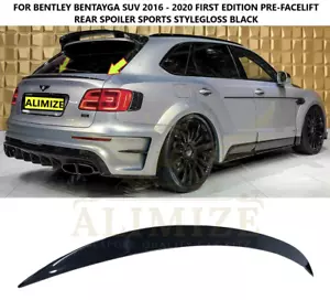 Para BENTLEY BENTAYGA 4V1 PRIMERA EDICIÓN 2016 20 ALERÓN TRASERO ALA LABIAL BRILLO NEGRO - Imagen 1 de 7