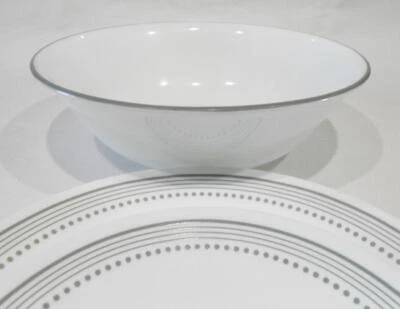 ❤️ HTF 1 Corelle MYSTIC GRAY 1-Qt SERVING BOWL Vegetable 8.5" Soft Grey Band Rim - Image 1 of 4