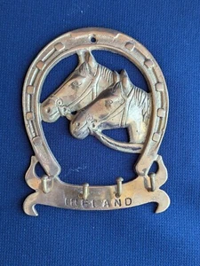 Brass Horse Key Hook Holder Horseshoe Head Bridle Mare Stallion Harness IRELAND - Picture 1 of 4