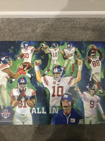 New York Giants 10th Anniversary 2011 Super Bowl SGA Poster Met Life Stadium NEW Cover