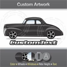 Custom 1939 39 Coupe Convertible De Luxe hot rod Art for ford T-Shirt Hoodie Mug