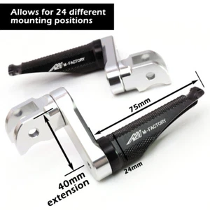 MFP 40mm Adjustable Red Front Foot Pegs For GSXR 1000 05-17 18 19 20 21 22 - Picture 1 of 6
