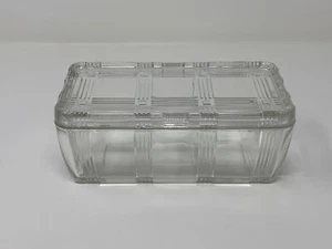 Vintage Ribbed Anchor Hocking 8X4" Glass Refrigerator Dish w/Lid - Picture 1 of 6