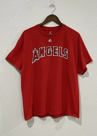 Anaheim Angels Mike Trout Shirt Adult XL Red MLB Baseball Mens Cover
