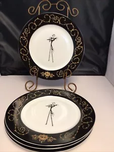 Disney Tim Burton Nightmare Before Christmas 4 Dinner Plates Halloween - Picture 1 of 9