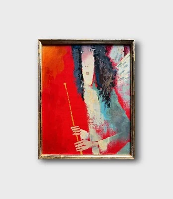 Абстрактная картина маслом портрет третьего ангела украинский художник холст оригинальное искусство - Изображение 1 из 4