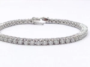 Natural Moissanite, Peridot & Amethyst, Tennis Bracelet, Fine Silver Jewellery. - Picture 1 of 34