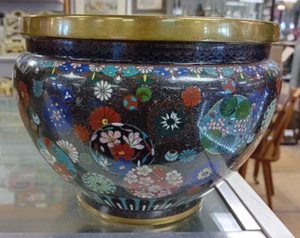 Maceta/soporte para maceta Cloisonne japonés de principios del siglo XX - Imagen 1 de 7