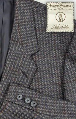 Blazer Vitg Hickey Freeman Traje Deportivo Chaqueta Pata de Gallo 44R DELGADO SUAVE TWEED Foto 1 de 4