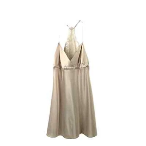 Flora Nikrooz satin lace Chemise Nightgown Sz S neutral beige - Picture 1 of 8