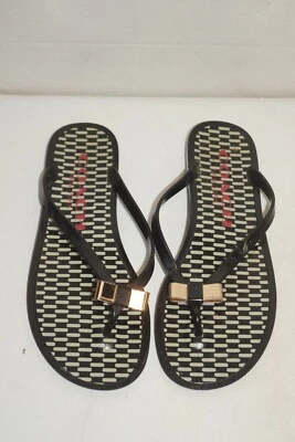 Sandalias Coach Chanclas Para Mujer Talla 7B Landon Negras Jalea Goma Lazo Dorado Foto 1 de 4