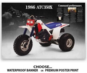 Honda ATC 350X 1986 folleto póster banner anuncio OEM folleto especificaciones imagen gráfico - Imagen 1 de 4