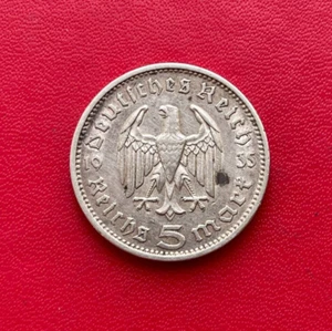 ALLEMAGNE. Belle monnaie argent 5 Reichsmarks Paul von Hindenburg 1935 F - Picture 1 of 2
