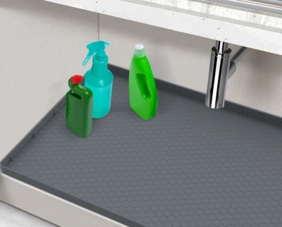 Under Sink Mat - Waterproof Kitchen Cabinet Tray - 34 x 22 Flexible Silicone New - Image 1 of 4
