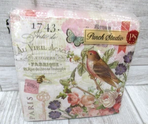 Punch Studio Papier Luncheon Servietten 40 Vintage Look Paris Vögel 1743 NEU - Bild 1 von 2