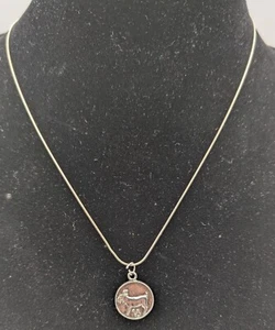 Vtg Capricorn Zodiac Horoscope Sterling Silver Necklace & Pendant - Picture 1 of 9