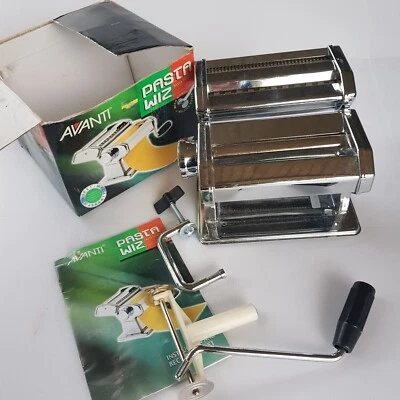 AVANTI PASTA MACHINE 150mm STAINLESS STEEL W DUAL CUTTING ATTACHMENT Never used - Image 1 of 4