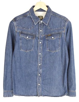 G-STAR RAW | Mens 83607B Tailor Long Sleeve Blue Denim Shirt | Size Medium - image 1 of 4