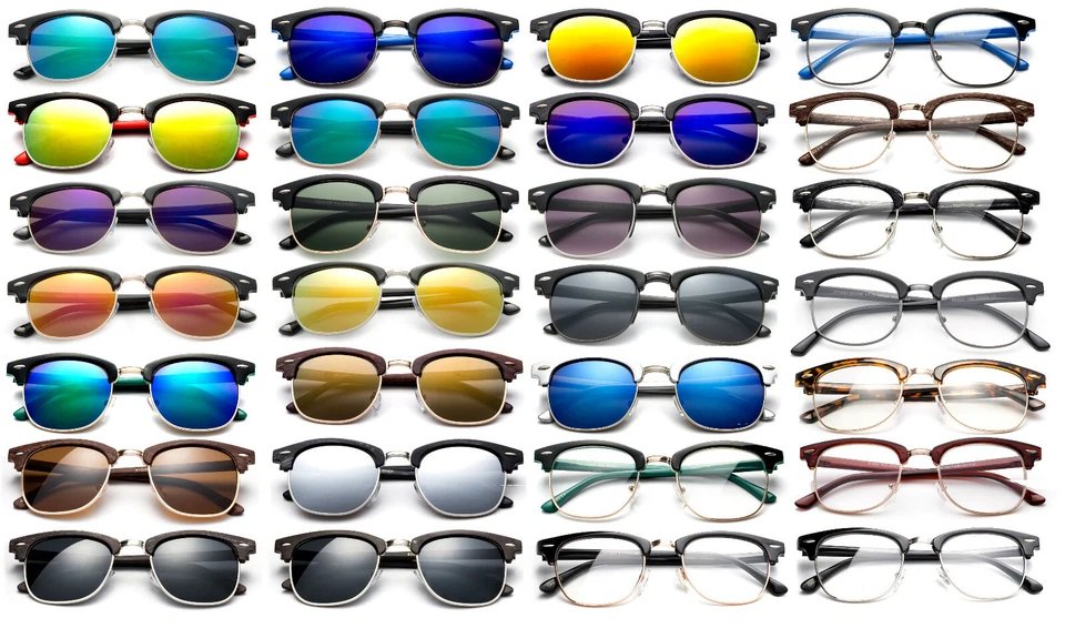 Classic Sunglasses Clear Lens Eyewear Malcolm X Styles Retro Vintage UV 100% - Image 1 of 1