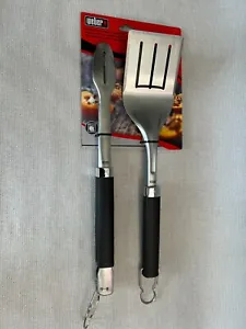 New Weber Grill Tongs & Spatula Stainless Steel Grill Tools Set  - Picture 1 of 5
