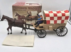 Vagón cubierto realista a batería caballo de acción Purina Corea vintage años 70 - Imagen 1 de 14
