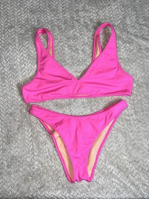 Conjunto de bikini PacSun LA Hearts rosa para mujer L parte superior M parte inferior cucharada bralette descarado Foto 1 de 4
