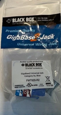 Black Box Gigabase 2, FMT920-R2  Wiring Jack Cat 5e Lot of 7 Ships FREE in USA - Image 1 of 3