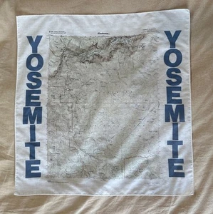 Yosemite National Park Bandana Map Bandanamap Vintage 1987 - Picture 1 of 6