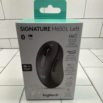 Logitech Signature M650 L Graphite Wireless Mouse for Left-Handed Users - Image 1 of 4