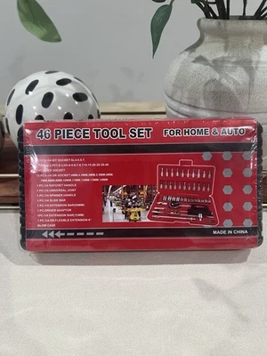 46 Piece Tool Set For Home & Auto - Sockets, Ratchets, Extension Bars - NIB - Image 1 of 4