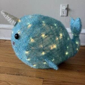 Wondershop at TARGET 16" Tall Lit Tinsel NARWHAL Whale Christmas Decoration - Picture 1 of 17