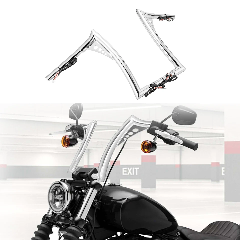 12" 14" Rise For Harley Sportster 1200 883 Pre-wired Ape Hanger Bar Handlebar - Image 1 of 1