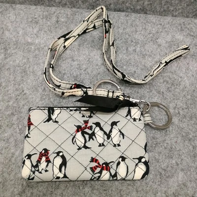 VERA BRADLEY молнии ID и ремень игривый пингвинов серый значок держатель - Изображение 1 из 4