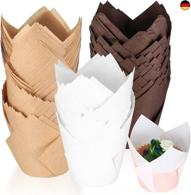 200 STK Tulpen Muffinförmchen Papier, Cupcake Förmchen, Papier Muffinform P - Bild 1 von 4