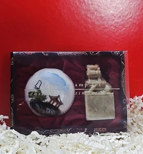 Pier 1 Imports chinesischer Steinhackstempel "Freund" mit rotem Tintentopf in Geschenkbox - Bild 1 von 7
