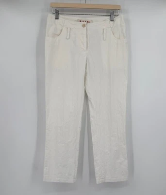 Pantalones de algodón blancos para mujer Marni talla IT 42/US 6 botones recortados pierna recta Foto 1 de 4