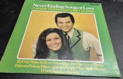 Conway Twitty & Loretta Lynn - Never Ending Song of Love - 12” Vinyl LP Free P&P - Image 1 of 4