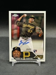 2023 Topps Chrome Update Yerry De Los Santos On Card Rookie Auto Pirates #RA-YDS - Picture 1 of 2