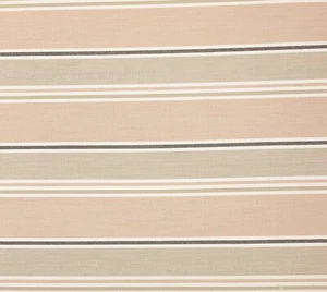 BALLARD DESIGNS BEATRICE PETAL PINK TAUPE STRIPE SUNBRELLA FABRIC BY YARD 54"W - Picture 1 of 5