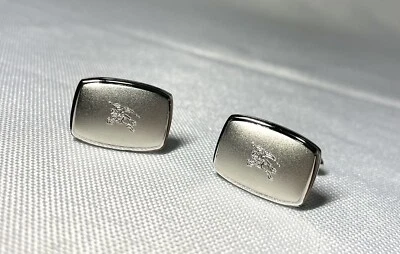 Auténticos hermosos gemelos Burberry emblema caballero caballo plata mate regalo Foto 1 de 4