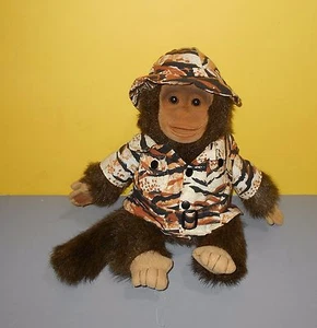 1994 Hosung Orangutan 14" Hand Puppet Plush Cheetah Safari Print  w/ Squeaker  - Picture 1 of 2