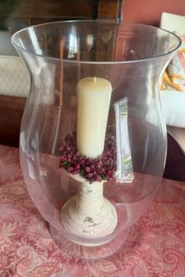 Reloj de Arena Pottery Barn Hurricane Extra Grande Gran Tamaño Manga Transparente *Local Foto 1 de 3