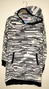 Simply Vera Wang Womens Sleep Lounge Tunic Hooded Fleece Long Sleeve Gray Sz Med