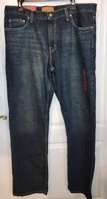 Jeans masculino RED CAMEL BOOT CUT relaxado 5 bolsos azul 36W X 34L lavagem Stryker novo com etiquetas - Imagem 1 de 4