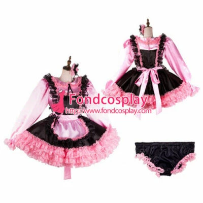Vestido de satén Sissy Maid con cierre Uniforme cosplay disfraz Sastre-loco y Foto 1 de 4