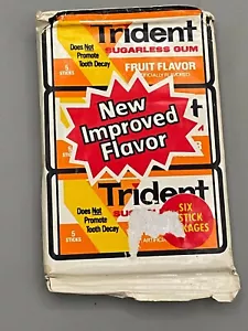Chicle Trident DE COLECCIÓN ANTIGUO STOCK SABOR FRUTA SEIS paquetes de 5 barras - Imagen 1 de 2