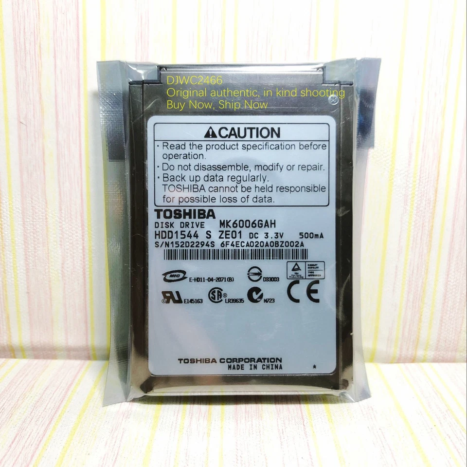 Toshiba 60GB Internal 4200RPM 1.8" (MK6006GAH) CF HDD - Image 1 of 4